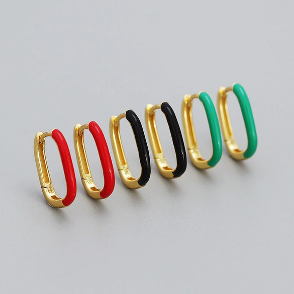 Wholesale Drop Oil Ushaped Geometric Style S925 Silver Earrings For Women