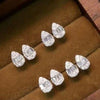 Wholesale Drop Shape Copper White Gold Plated Women's Diamond Zircon Earrings