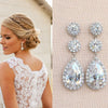 Wholesale Drop Shape Copper Zircon Earrings