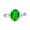 Wholesale Drop Shape Imitation Natural Tanzanite Green Diamond Sapphire Red Diamond Open Ring With Electroplating Design