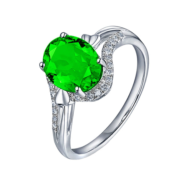 Wholesale Drop Shape Imitation Natural Tanzanite Green Diamond Sapphire Red Diamond Open Ring With Electroplating Design