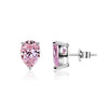 Wholesale Drop Shape Pink Diamond S925 Sterling Silver Earrings Light Luxury Style
