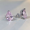 Wholesale Drop Shape Pink Diamond S925 Sterling Silver Earrings Light Luxury Style