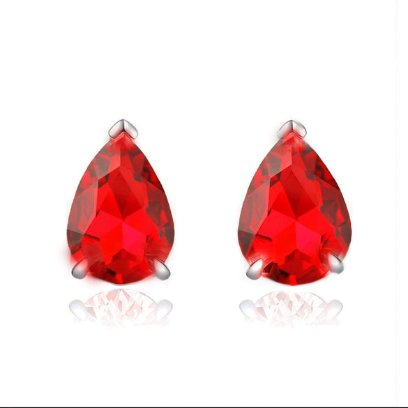 Wholesale Drop Shape Pink Diamond S925 Sterling Silver Earrings Light Luxury Style