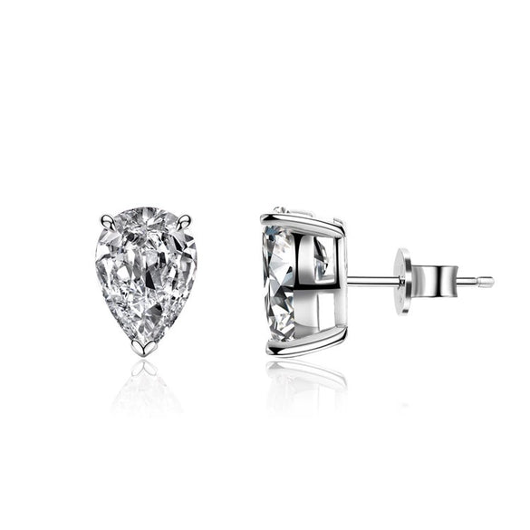 Wholesale Drop Shape Pink Diamond S925 Sterling Silver Earrings Light Luxury Style