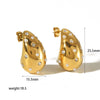 Wholesale Drop Shape Stainless Steel Earrings Electroplated For Women Natural Style