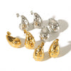 Wholesale Drop Shape Stainless Steel Earrings Electroplated For Women Natural Style