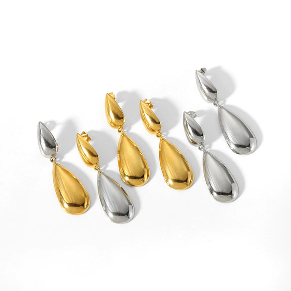 Wholesale Drop Shape Stainless Steel Ladies Jewelry Joker Earrings Fashion Niche Temperament