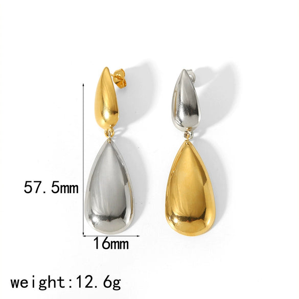 Wholesale Drop Shape Stainless Steel Ladies Jewelry Joker Earrings Fashion Niche Temperament