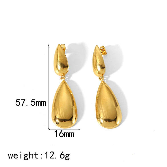 Wholesale Drop Shape Stainless Steel Ladies Jewelry Joker Earrings Fashion Niche Temperament