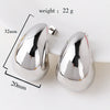 Wholesale Drop Shaped Hollow Fashion Natural Low Allergy Copper Electroplated Real Gold Earrings For Women