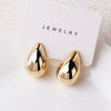 Wholesale Drop Shaped Hollow Fashion Natural Low Allergy Copper Electroplated Real Gold Earrings For Women