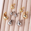 Wholesale Drop Shaped Hollow Fashion Natural Low Allergy Copper Electroplated Real Gold Earrings For Women