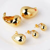 Wholesale Drop Shaped Hollow Fashion Natural Low Allergy Copper Electroplated Real Gold Earrings For Women