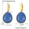 Wholesale Drop Shaped Resin And Stainless Steel Earrings With 18K Real Gold Plated Electroplating For Women