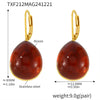 Wholesale Drop Shaped Resin And Stainless Steel Earrings With 18K Real Gold Plated Electroplating For Women