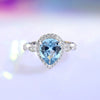 Wholesale Dropshaped Crystal Sapphire Ring Silver 925 Silver Diamond For Women