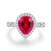 Wholesale Dropshaped Crystal Sapphire Ring Silver 925 Silver Diamond For Women