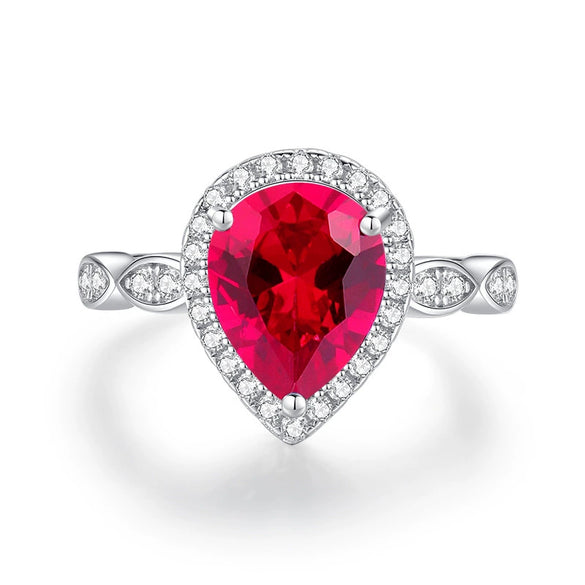 Wholesale Dropshaped Crystal Sapphire Ring Silver 925 Silver Diamond For Women