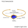 Wholesale Dropshaped Czech Glass Open Bracelet Stainless Steel 18K Gold Plated Geometric Jewelry
