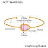Wholesale Dropshaped Czech Glass Open Bracelet Stainless Steel 18K Gold Plated Geometric Jewelry