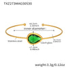Wholesale Dropshaped Czech Glass Open Bracelet Stainless Steel 18K Gold Plated Geometric Jewelry