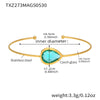 Wholesale Dropshaped Czech Glass Stone Open Bracelet 316L Stainless Steel 18K Gold Plated Geometric Design Luxury Bracelet