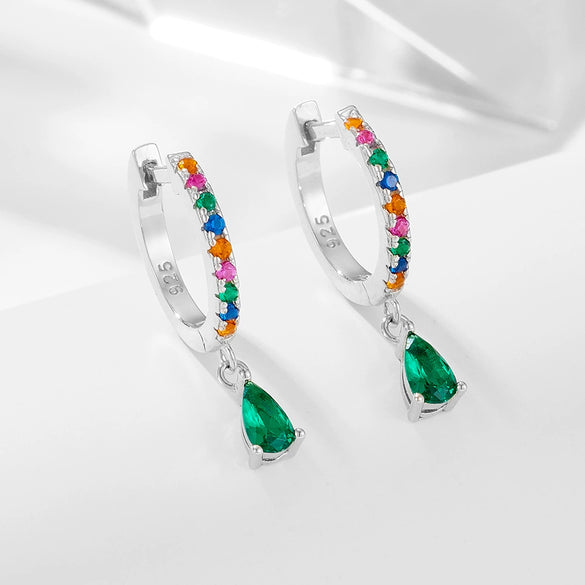 Wholesale Dropshaped S925 Sterling Silver Diamond Earrings For Women
