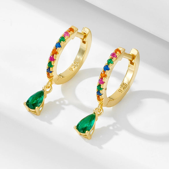 Wholesale Dropshaped S925 Sterling Silver Diamond Earrings For Women