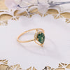 Wholesale Dropshaped 925 Silver 14K Gold Plated Water Grass Agate Ring Set With Precious Stones For Women French Retro Style