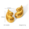 Wholesale Dropshaped Stainless Steel Geometric Ins Style Electroplated Earrings For Women