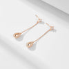 Wholesale Dropshaped Tassel Sterling Silver Earrings For Women In Simple Cold Style