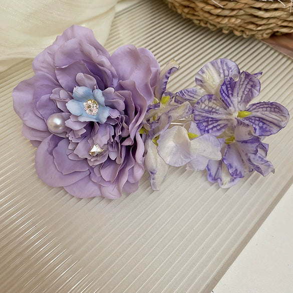 Wholesale Duckbill Clip Hairpin Fashion Allmatch Headwear Hair Accessories With Imitation Pearls And Diamondencrusted Flower Design