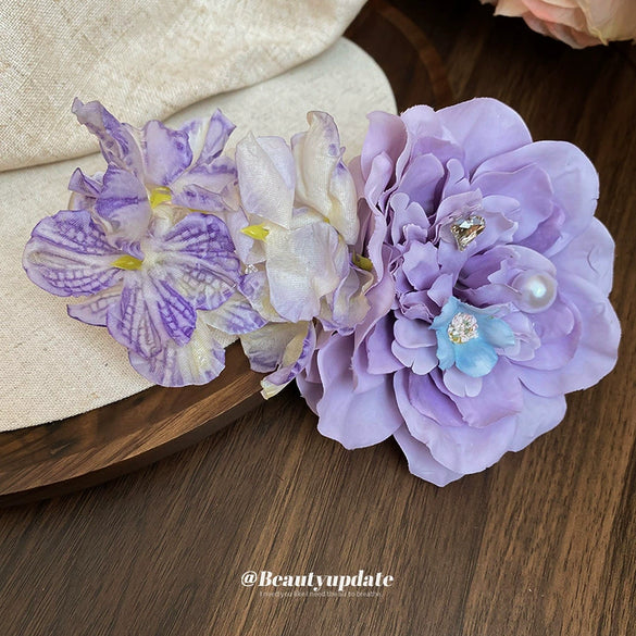 Wholesale Duckbill Clip Hairpin Fashion Allmatch Headwear Hair Accessories With Imitation Pearls And Diamondencrusted Flower Design