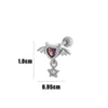 Wholesale Ear Bone Nail Copper Inlaid Zircon Stainless Steel Heart Pattern Electroplated For Women Girly Princess Style