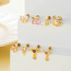 Wholesale Ear Bone Nail Copper Inlaid Zircon Stainless Steel Heart Pattern Electroplated For Women Girly Princess Style