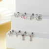 Wholesale Ear Bone Nail Copper Inlaid Zircon Stainless Steel Heart Pattern Electroplated For Women Girly Princess Style