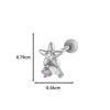 Wholesale Ear Bone Nail Copper Inlaid Zircon Stainless Steel Princess Style Heart Pattern Electroplated For Women