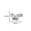 Wholesale Ear Bone Nail Copper Inlaid Zircon Stainless Steel Princess Style Heart Pattern Electroplated For Women