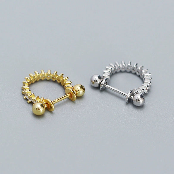 Wholesale Ear Bone Nail S925 Silver Geometric Ushaped Microinsert Puncture Earrings For Women