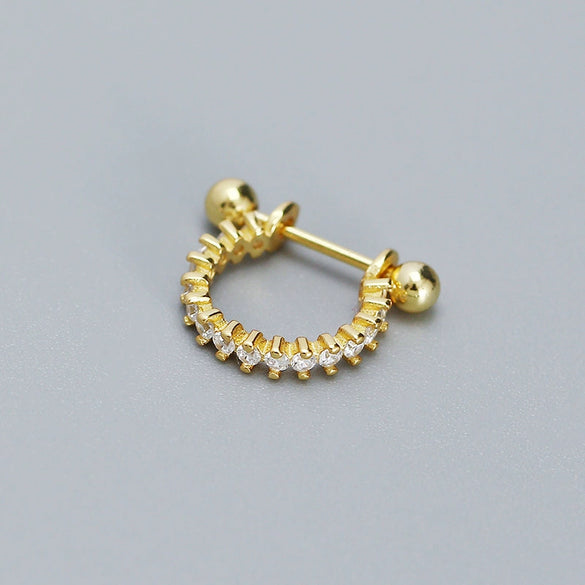 Wholesale Ear Bone Nail S925 Silver Geometric Ushaped Microinsert Puncture Earrings For Women