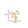 Wholesale Ear Bone Nail Stainless Steel Copper Inlaid Zircon Girlish Butterfly Bow Heart Pattern Electroplated