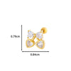 Wholesale Ear Bone Nail Stainless Steel Copper Inlaid Zircon Girlish Butterfly Bow Heart Pattern Electroplated