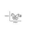 Wholesale Ear Bone Nail Stainless Steel Copper Inlaid Zircon Girlish Butterfly Bow Heart Pattern Electroplated