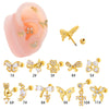 Wholesale Ear Bone Nail Stainless Steel Copper Inlaid Zircon Girlish Butterfly Bow Heart Pattern Electroplated