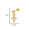 Wholesale Ear Bone Nail Stainless Steel Copper Inlaid Zircon Girlish Butterfly Bow Heart Pattern Electroplated