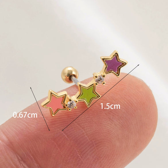 Wholesale Ear Bone Nails Copper Fivepointed Star Flower Fashion Women's