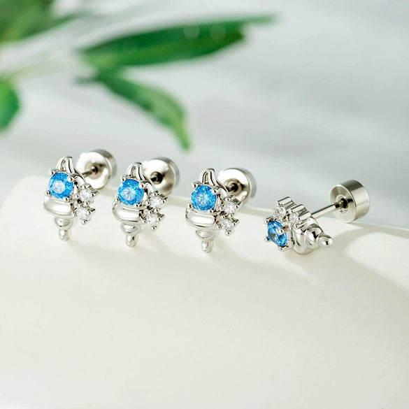 Wholesale Ear Bone Piercing Fashion Ol Style Conch Shape Metal Microinlaid Zircon Electroplated