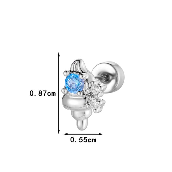 Wholesale Ear Bone Piercing Fashion Ol Style Conch Shape Metal Microinlaid Zircon Electroplated