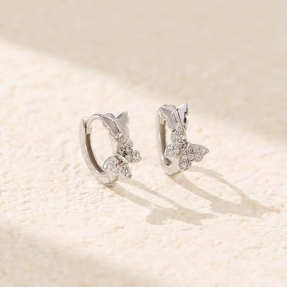 Wholesale Ear Buckle S925 Silver Insects Style Butterfly Earrings Electroplated Women's Ear Accessories